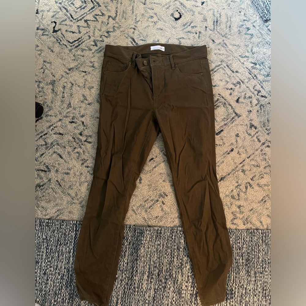 Soft pencil fit olive green pants